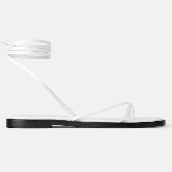 zara Shoes - Zara sz 9 FLAT LEATHER SANDAL nwt